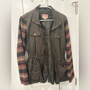 Mossimo Supply Co. Women's Utility Jacket with Multicolor Sleeves Size S